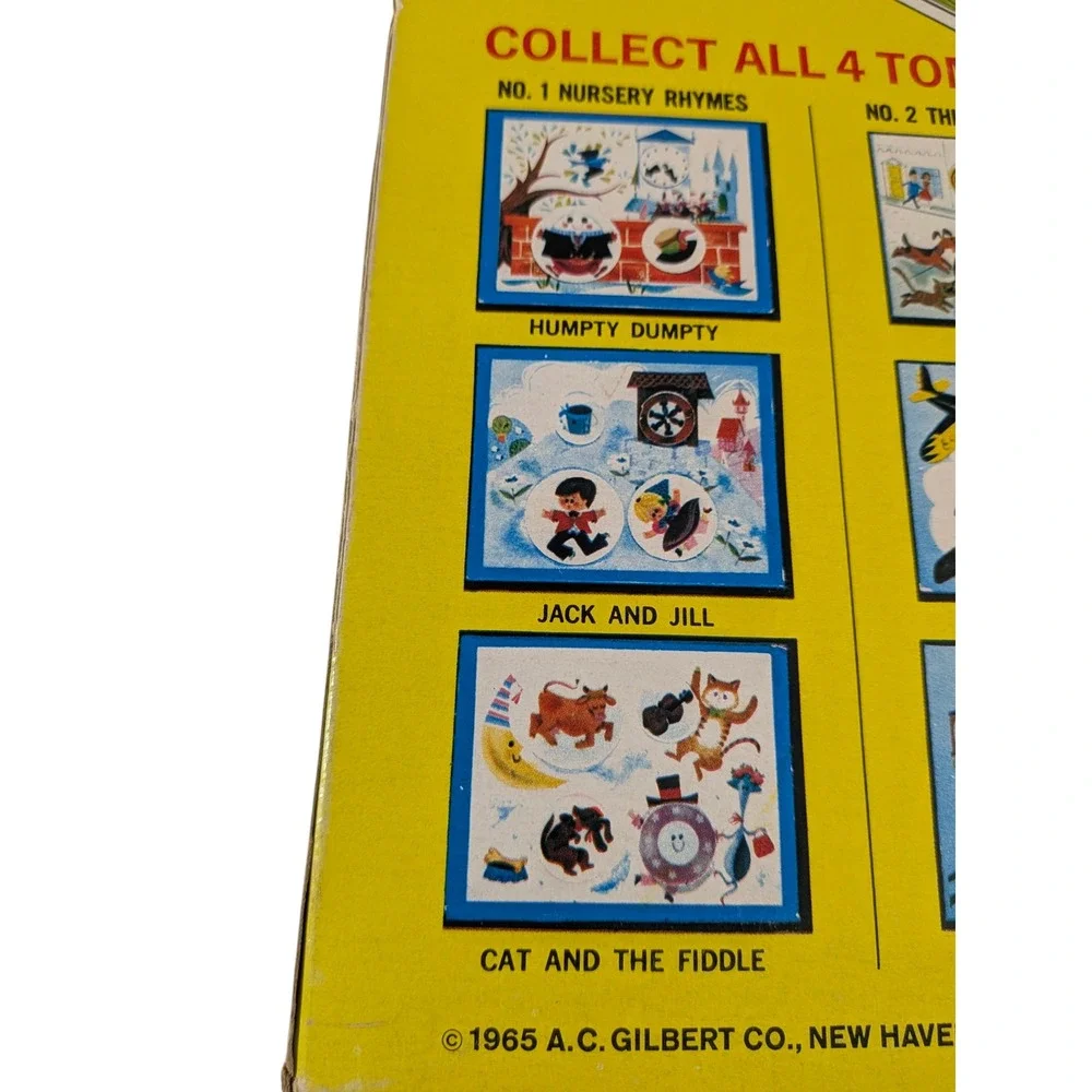 Vintage 1965 Tommy Turner 3 Motion Puzzles Gilbert Nursery Rhymes Set No 1